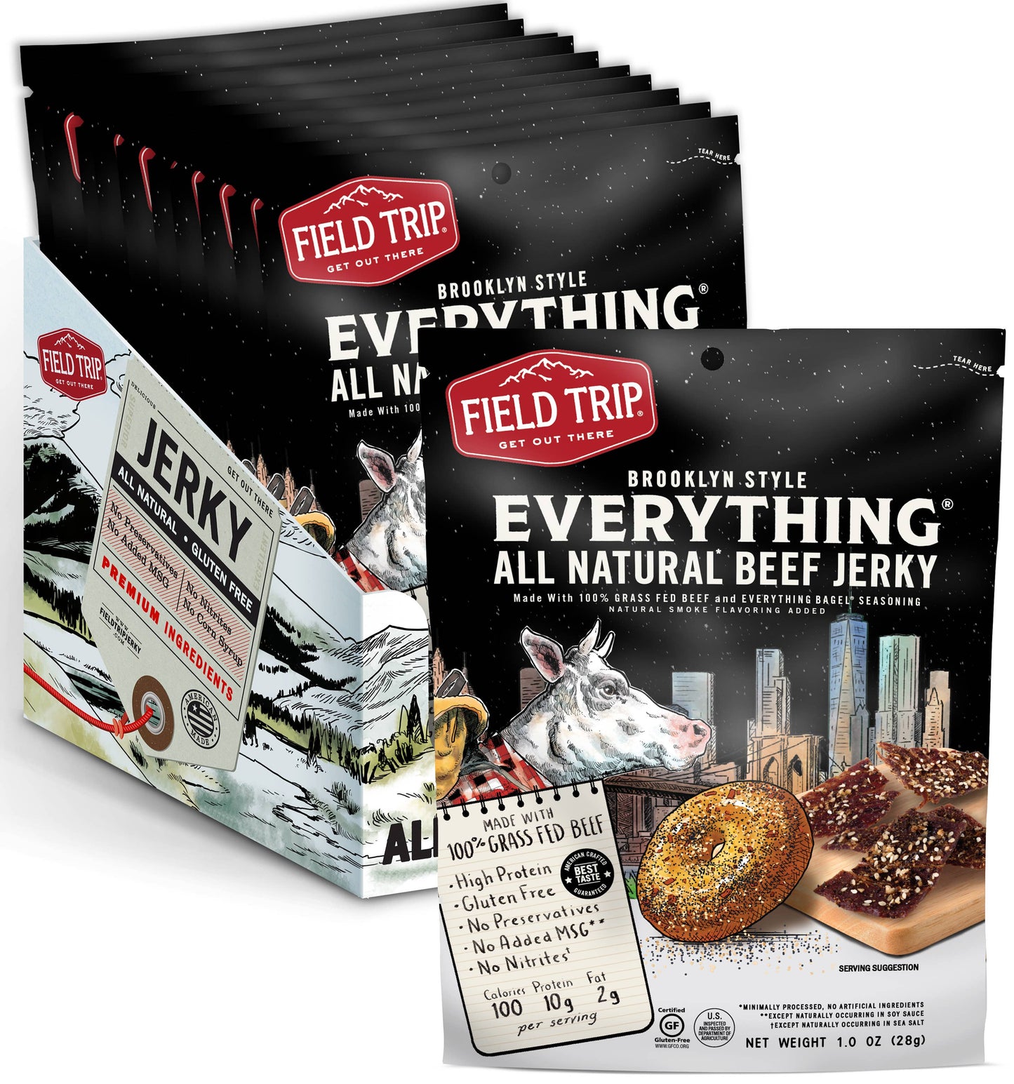 Everything Bagel Seasoned Beef Jerky (1oz)